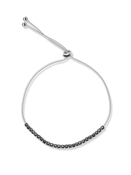 Rosh 925 Sterling Silver Cubic Zirconia Geometric Minimalist Bracelet