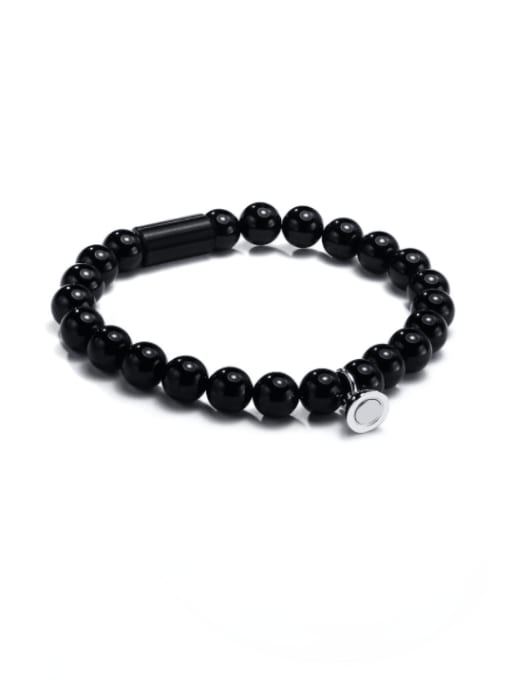 CONG Stainless steel Bead Round Hip Hop Beaded Bracelet 3