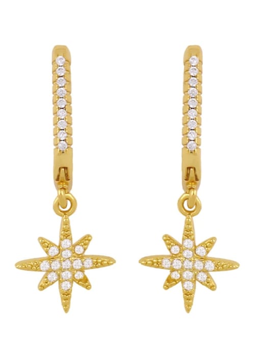 Section a Brass Cubic Zirconia Star Classic Drop Earring