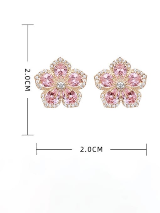 Luxu Brass Cubic Zirconia Flower Luxury Stud Earring 2