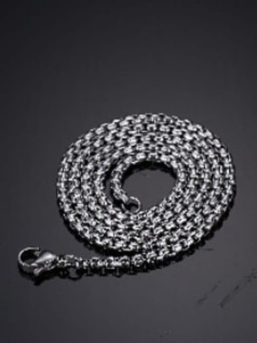 Steel color  chain pearl chain 60cm Titanium Steel Hip Hop Cross Pendant
