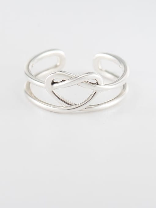 XBOX 925 Sterling Silver Hollow Heart Minimalist  Line Stackable Ring 1