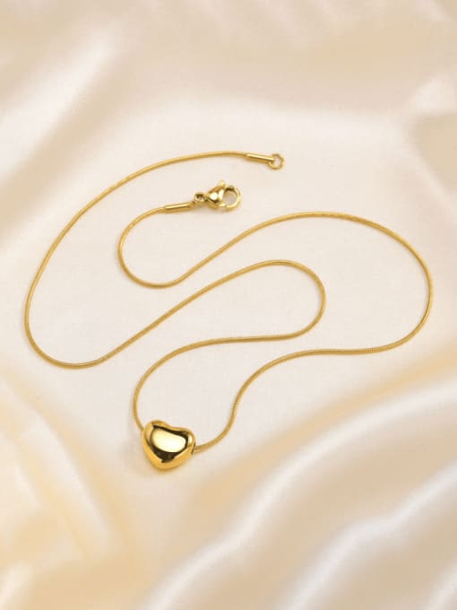 Gold length 45cm Stainless steel Heart Minimalist Necklace
