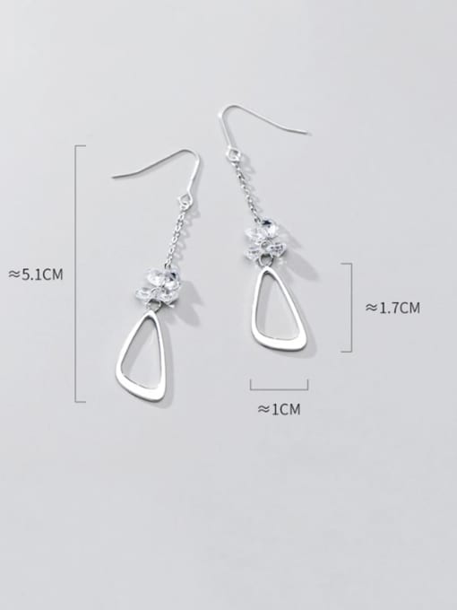 Rosh 925 Sterling Silver Triangle Minimalist Hook Earring 4