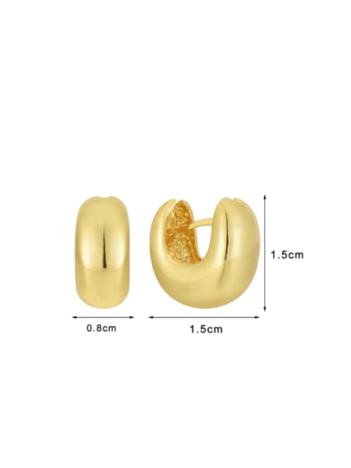 CHARME Brass Geometric Minimalist   U-Shaped Earrings 3