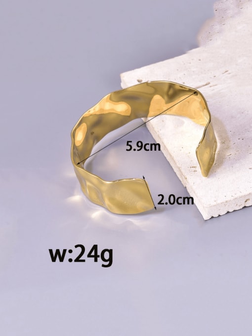 A TEEM Titanium Steel Geometric Hip Hop Cuff Bangle 1