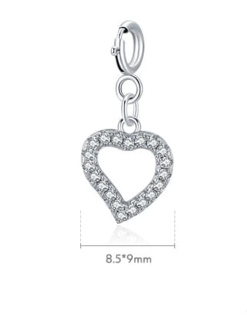 MODN 925 Sterling Silver Cubic Zirconia Minimalist Heart Pendant 1