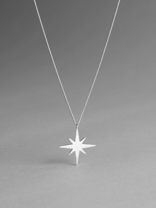 Boomer Cat 925 Sterling Silver Star Minimalist Long Strand Necklace 1