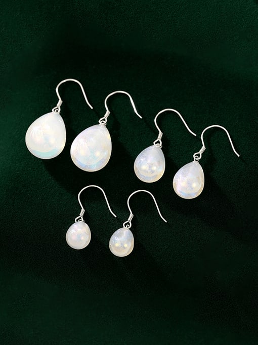 BeiFei Minimalism Silver 925 Sterling Silver Water Drop Minimalist Hook Earring 0