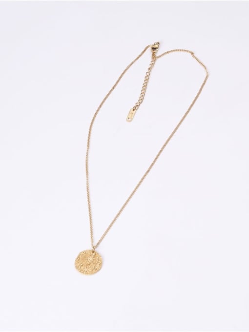 GROSE Titanium With Imitation Gold Plated Simplistic Round  Avatar Necklaces 4