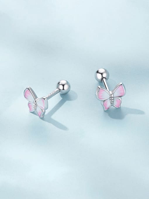 Jare 925 Sterling Silver Enamel Butterfly Cute Stud Earring 3