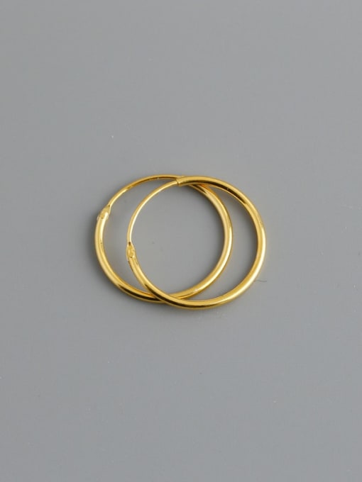 16mm (gold) 925 Sterling Silver Round Minimalist Hoop Earring