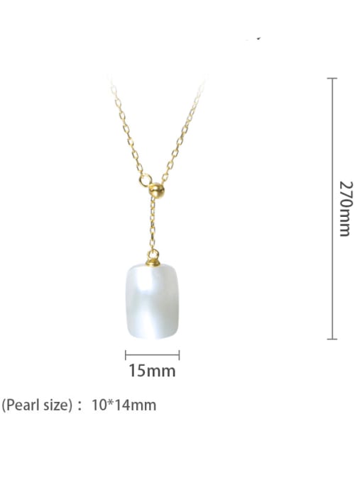 shell Necklace Brass Shell Pearl Minimalist Geometric  Earring and Necklace Set