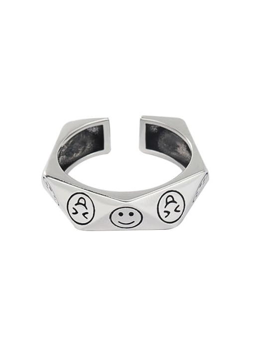 XBOX 925 Sterling Silver Smiley Vintage Expression  Band Ring 4