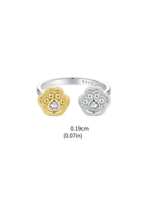 Jare 925 Sterling Silver Flower Trend Band Ring 2