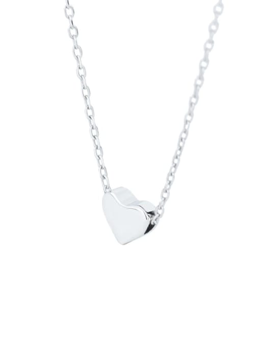 XBOX 925 Sterling Silver Smooth Heart Minimalist  Pendant Necklace 3