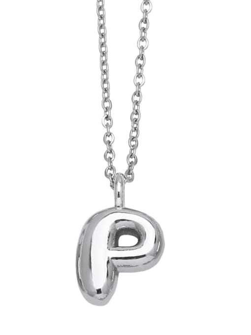 P Brass Letter Minimalist Necklace
