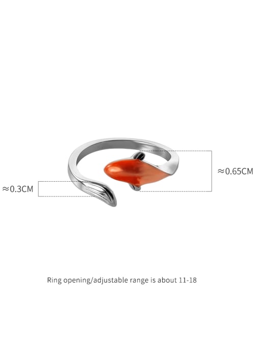 Rosh 925 Sterling Silver Enamel Fish Cute Band Ring 1