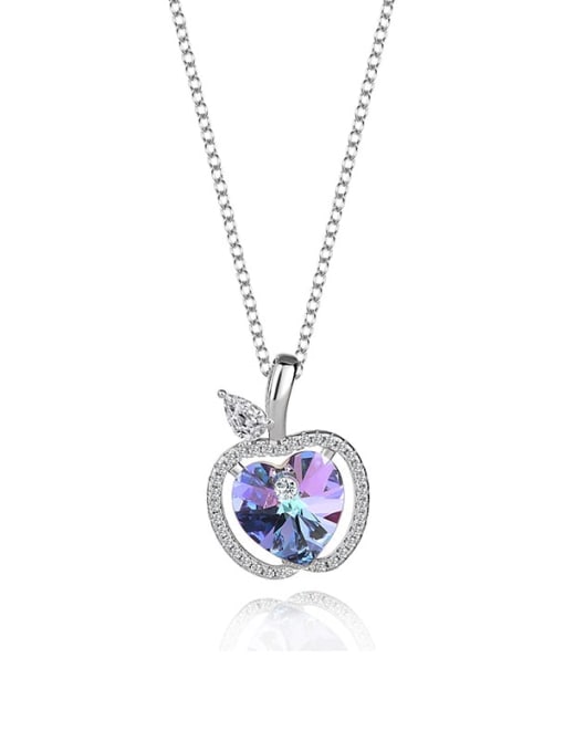 JYXZ 010 (gradual purple) 925 Sterling Silver Austrian Crystal Heart Classic Necklace