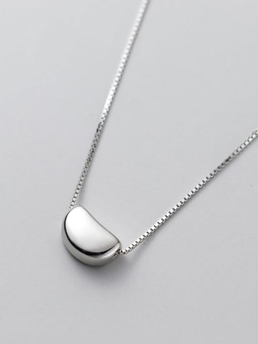 Rosh 925 Sterling Silver Smooth Geometric Minimalist  Pendant Necklace