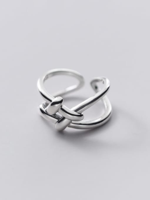 Rosh 925 Sterling Silver Irregular Minimalist Free Size Ring