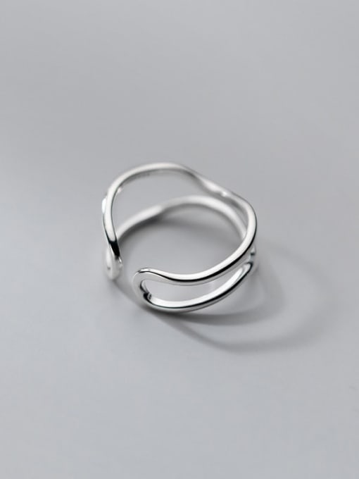 Rosh 925 Sterling Silver Geometric Line Minimalist Stackable Ring 3