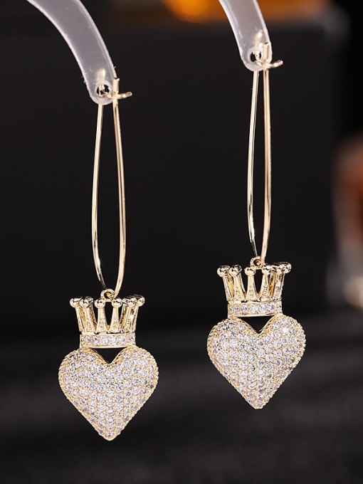 Luxu Brass Cubic Zirconia Heart Bohemia Hook Earring 3