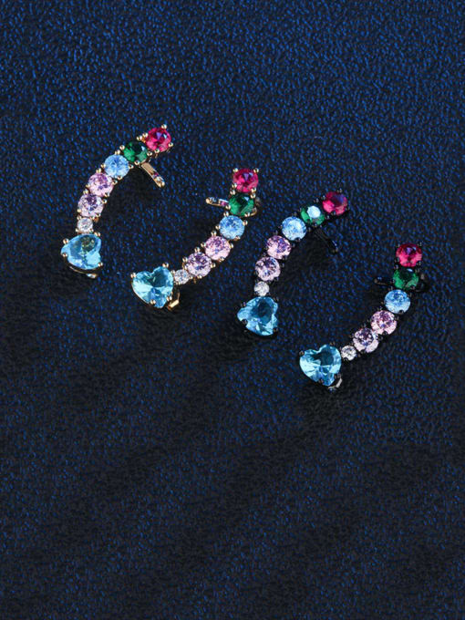 ROSS Copper Cubic Zirconia Geometric Vintage Ear Cuff Earring 2