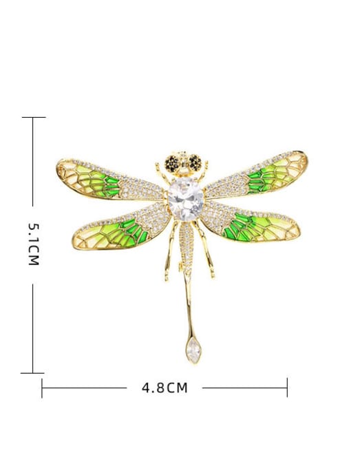 Luxu Brass Cubic Zirconia Dragonfly Trend Brooch 4