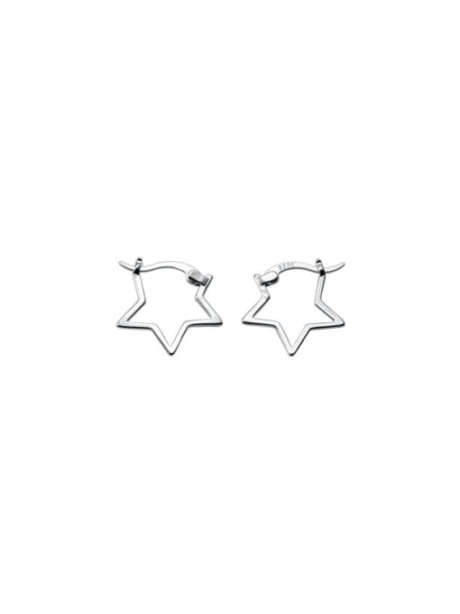 Rosh 925 Sterling Silver Star Minimalist Huggie Earring 2