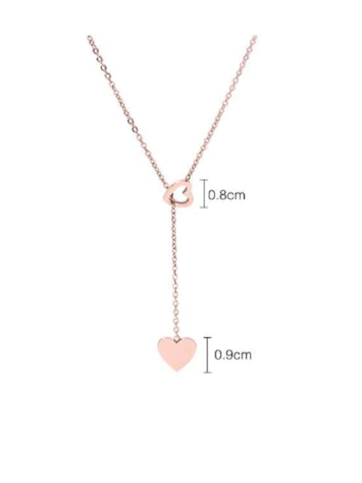 A TEEM Titanium Smooth  Hollow Heart Minimalist Lariat Necklace 3