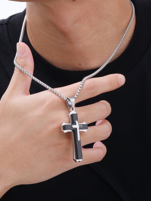 CONG Stainless steel Cross Minimalist Regligious Necklace 1