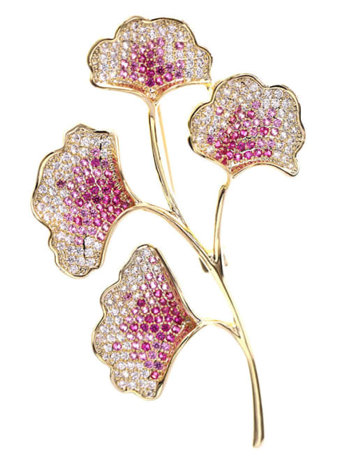 Luxu Brass Cubic Zirconia Flower Statement Brooch 2