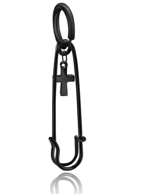 black(Single-Only One) Titanium Steel Irregular Minimalist Single Earring(Single-Only One)
