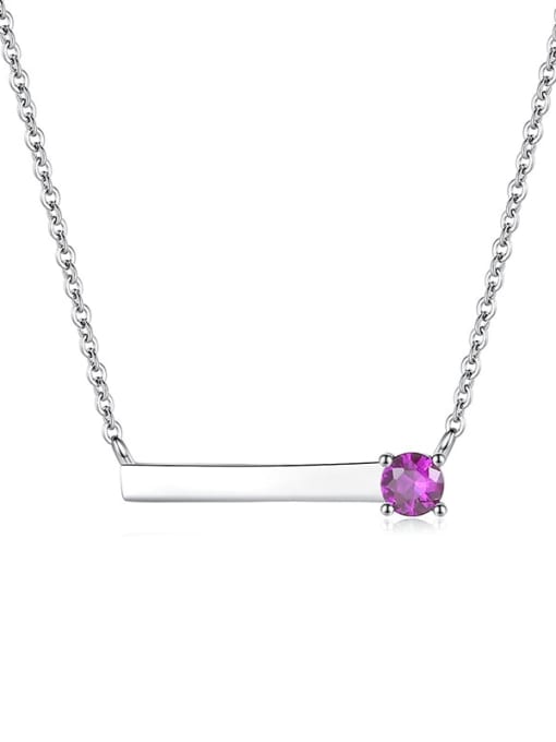 CCUI 925 Sterling Silver Cubic Zirconia Geometric Minimalist Necklace 4