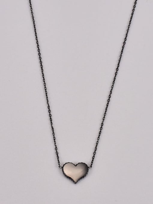 A TEEM Titanium Steel Acrylic Heart Minimalist Necklace 2