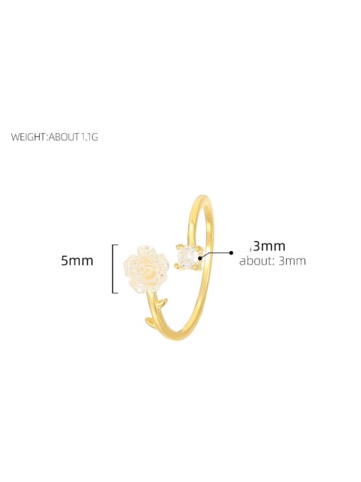 BeiFei Minimalism Silver 925 Sterling Silver Flower Trend Band Ring 2