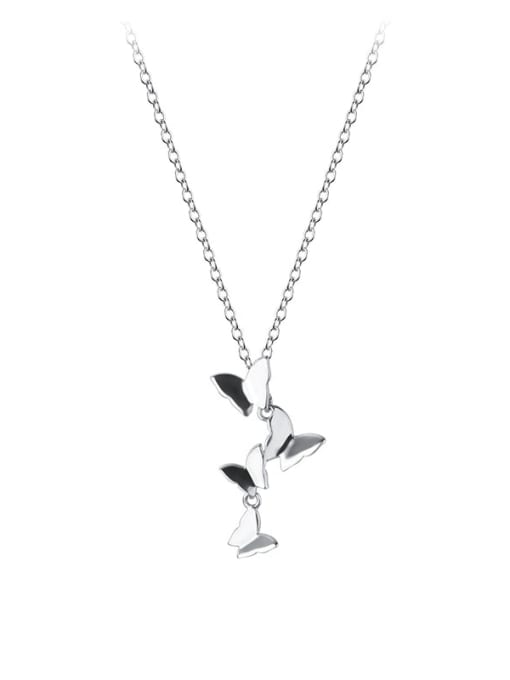 Rosh 925 Sterling Silver Butterfly Minimalist  Pendant Necklace 4