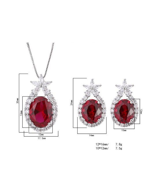 ROSS Brass Cubic Zirconia Luxury Water Drop  Earring and Necklace Set 2