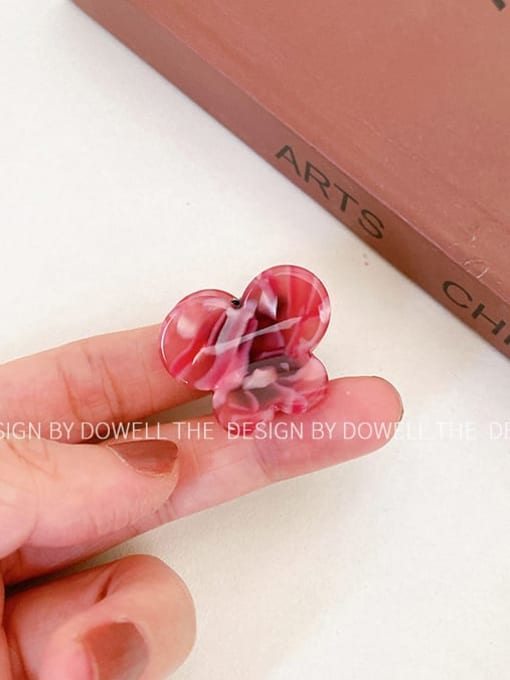 Colorful red 2.8cm Cellulose Acetate Trend Bowknot Alloy Jaw Hair Claw