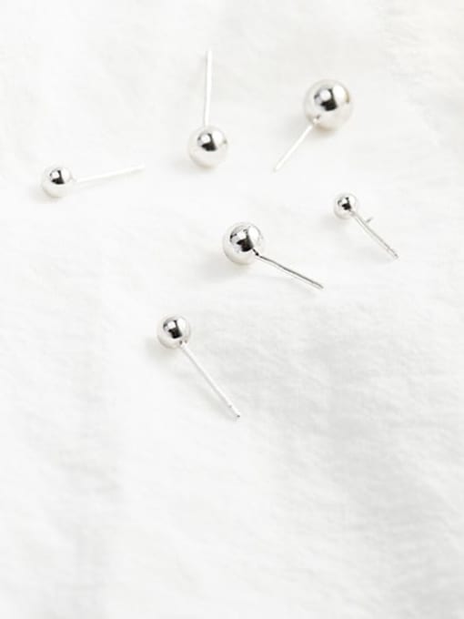 XBOX 925 Sterling Silver Bead Round Minimalist Stud Earring