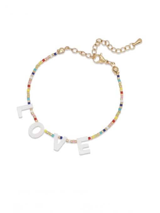 MMBEADS Miyuki Millet Bead Multi Color Acrylic Letter Bohemia Handmade Weave Bracelet 0