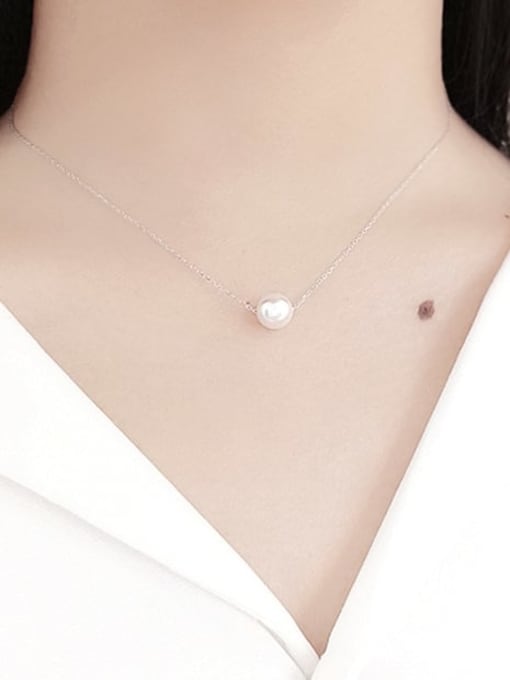 DAKA S925 sterling silver single pearl necklace 1