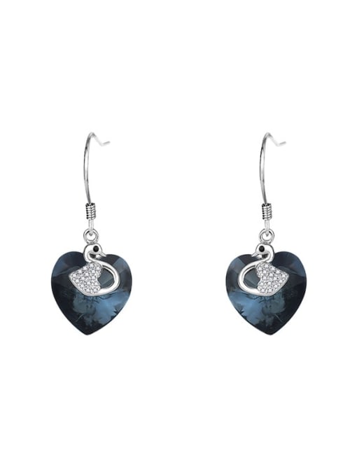 JYEH 023 Earrings (denim blue) 925 Sterling Silver Austrian Crystal Heart Classic Necklace