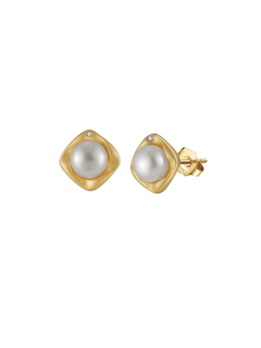 Bread beads  ：6.5mm  weigh： 2.0g 925 Sterling Silver Freshwater Pearl Irregular Vintage Drop Earring