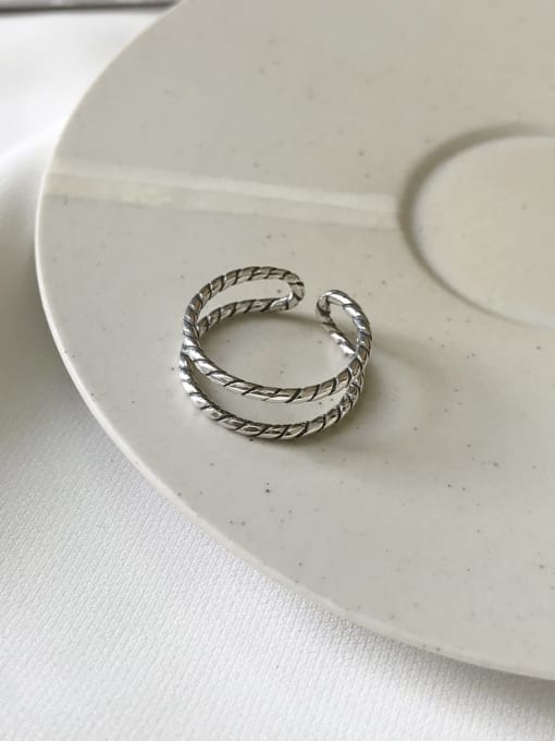 Boomer Cat 925 Sterling Silver  Geometric Vintage Stackable Ring 1
