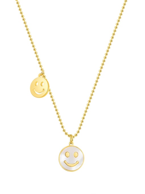 2037 gold necklace Titanium Steel Shell Smiley Minimalist Necklace