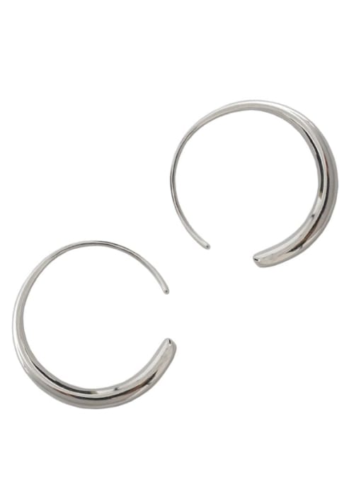 DAKA 925 Sterling Silver Round Minimalist Hoop Earring