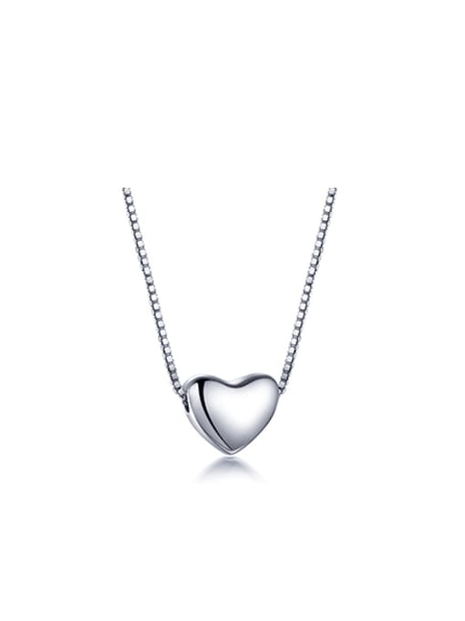 Dan 925 Sterling Silver Heart Minimalist Necklace