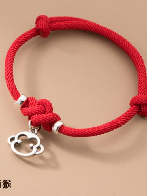 Monkey 925 Sterling Silver Zodiac Minimalist Adjustable Bracelet